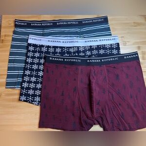 Banana Republic Winter Themed Boxer Brief Trio - New